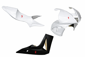 Lackierte Rennverkleidung Honda Cbr 600 RR 2007 - 2008 mit 2 Farben - MXPCRV5774