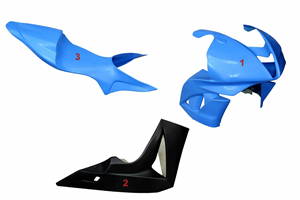 Carene Racing Verniciate Honda Cbr 600 RR 2007 - 2008 2 Colori come da schema Racing - MXPCRV5775