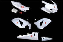 Suzuki Gsxr 1000 2009 - 2016 fairings in 5 Pieces without front fender - MXPCRD7074 2