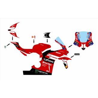 Lackierte Rennverkleidung Ducati Panigale V4 V4S 2025-2026 + Winglets- MXPCRV18968