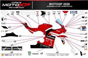 Kit Autocollants compatible avec Ducati Panigale V4 V4S 2025 - 2026 - MXPKAD119017