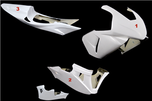 Honda CBR 600 RR 2003 2004 race fairings without front fender - MXPCRD19136