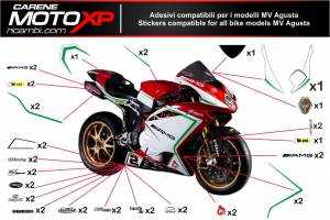 Aufkleber Satz kompatibel mit MV Agusta F3 675 800 - MXPKAD6509